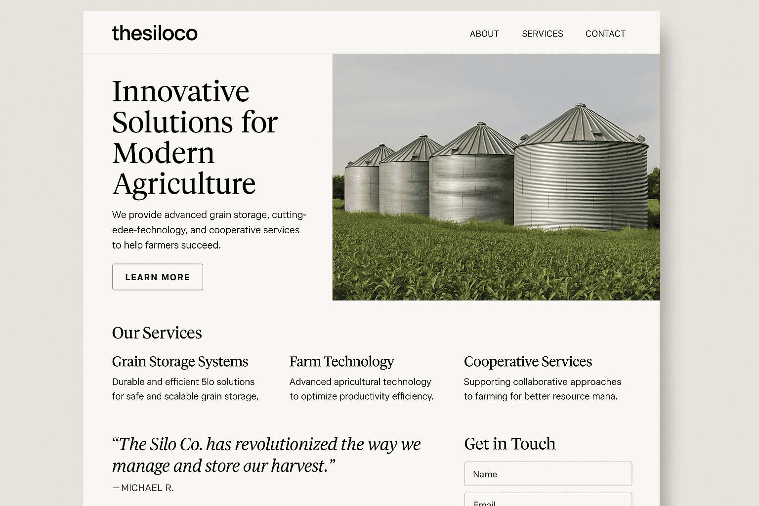 thesiloco.com website mockup